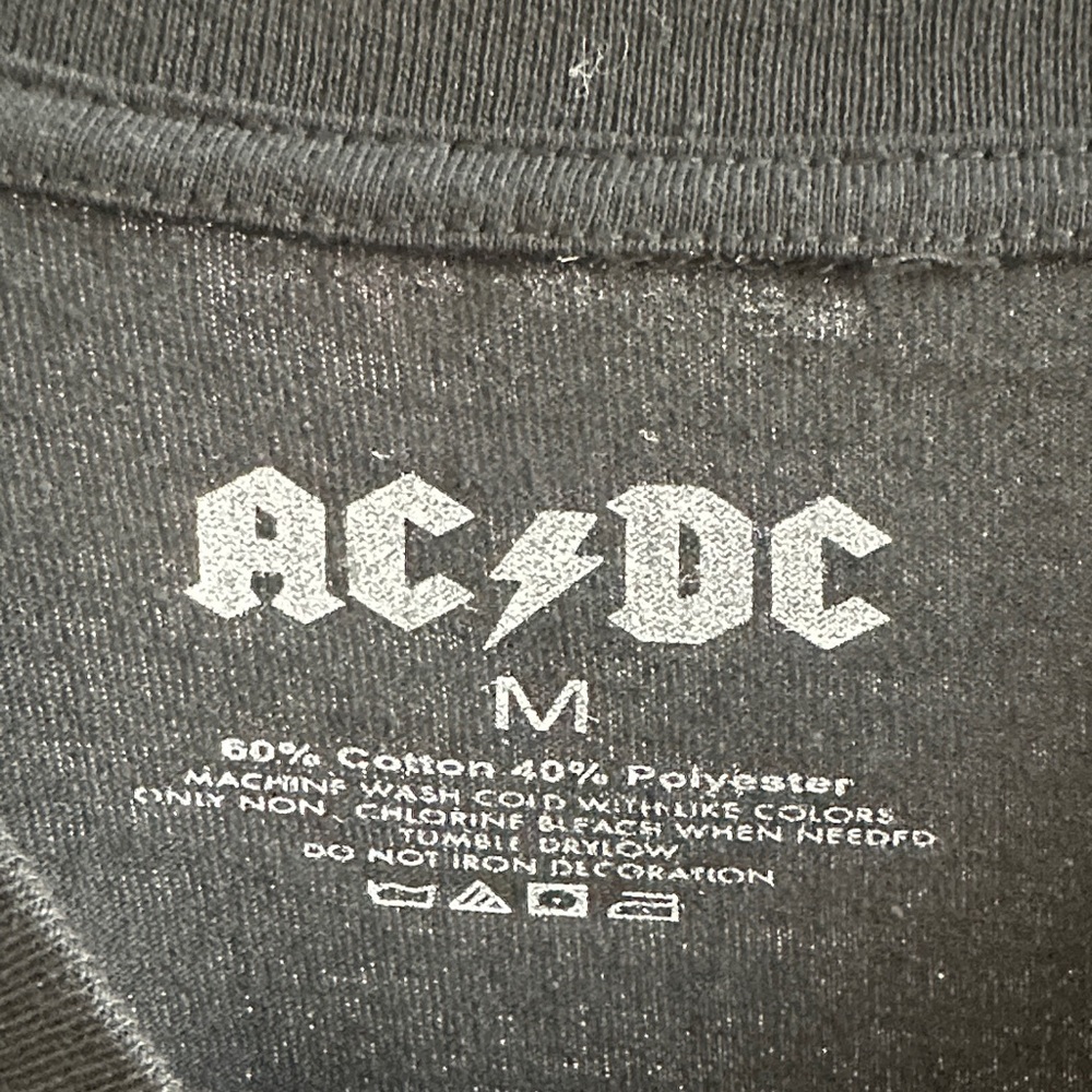AC/DC Black Tee with Flame Graphics - Picture 2 of 4